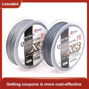 【CANAMEK】 100M 8 Sợi PE Bện Dây Câu Cá Multifilament Mạnh Mẽ Câu Cá Dòng Du Lịch Bền Biển Suối Dây Câu Cá