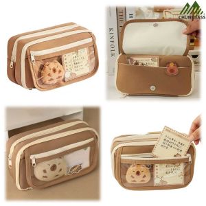 【Chunkbass】 9-Layer Capybara with Stickers Cartoon Pen Pouch Large Capacity Capybara Stationery Holder Bag for Kids Stationery