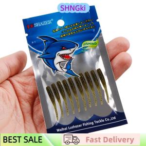 SHNGki 10pcs 35mm 0.3g Lua Root Fishing Soft Bait Threaded Soft Bait Mini Soft Worm Straight Tail Lua Fake Bait