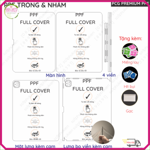 Dán PPF iPad pro 2020 / M1 2021/ M2 2022/ M4 2024 loại trong nhám dành cho màn hình mặt lưng full viền