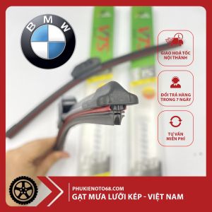 Gạt mưa oto Silicone lưỡi kép cao cấp xe BMW phù hợp mọi dòng xe thay được chốt gạt