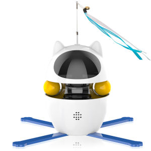 3-in-1 Automatic Cat Toys Indoor Electric Interactive Toys with Ball and Feather Automatic Chasing Exercising Laser Toy USB Rechargeable