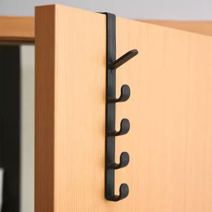 Christmas gift 【AYLMER】 Fivesegment Door Hook Coat Bag Towels Cap Hair Bands Seamless Holder Home Bedroom Storage Organization Plastic Pure Color Rack