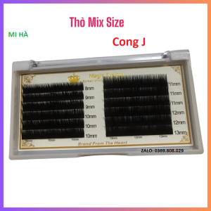Mi Thỏ Mix Size Độ Cong J Dày 0.03 Siêu Mềm Bắt Keo Cực Tốt Hộp Lông Thỏ Mix 8-13mm Mi Lông Thỏ Nối CLASSICThiết KếChập Sợi