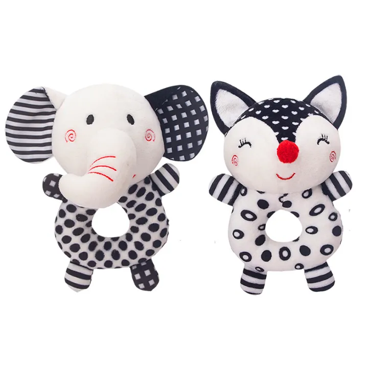 Baby Rattles 0 6 Months Soft Rattles for Babies 0 6 Months Newborn Sensory Toys High Contrast Black and White Baby Toys 0 3 Months Plush Rattle Toy for Infant Boys Girls Shower Gift Lazada Singapore