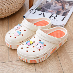 Free Shipping WomenS Thick-Soled EVA Clogs For Summer Outdoor Wear Platform Sole Closed-Toe Slip-On Non-Slip Fashionable Height-Increasing Beach Sandals