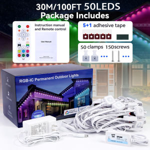 LED Smart Control Rainbow Eave Lamp IP68 Outdoor Waterproof Villa Courtyard Pool Decorative Atmosphere Light String Festival DIY Creative Decorative Light