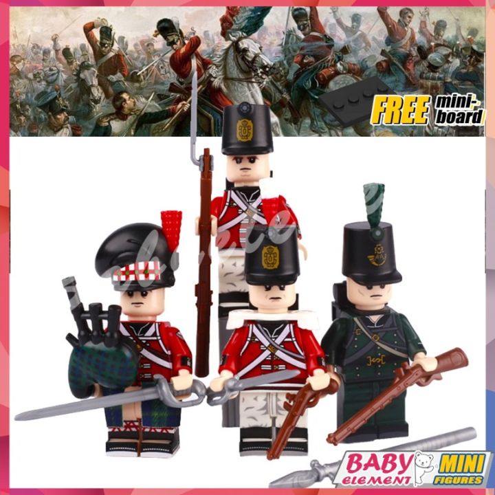 4 Types Napoleonic Wars Minifigures British Soldier NCO Fusilier 95th ...