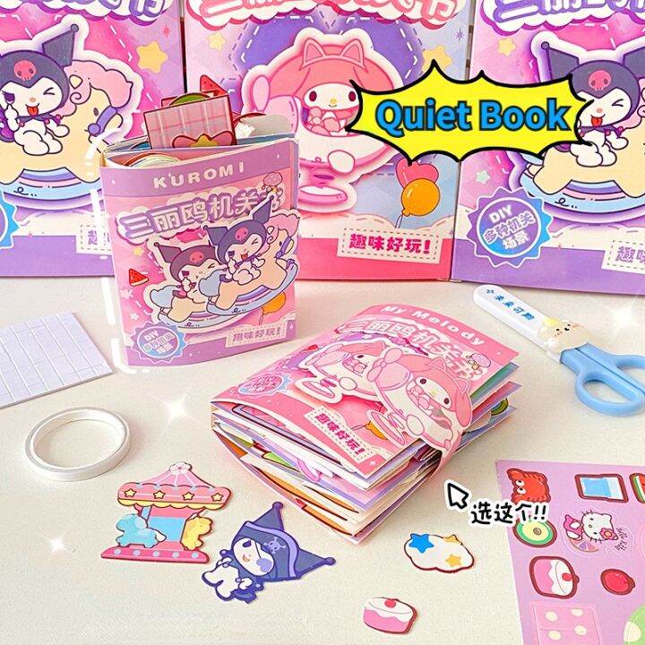 Kawaii Kuromi Quiet Book Set Sanrio Doll House My Melody Dollhouse ...