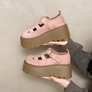 [Free Shipping] Thick-Soled WomenS Spring And Summer New Style Comfortable And Fashionable Closed-Toe Sandals For Petite Women Versatile And Height-Enhancing