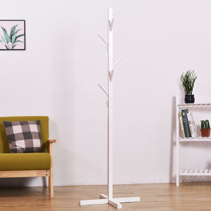 JOM23 Wooden Clothes Rack Flat Stand Coat Hanger Cloth Hanging Pole Penyangkut Baju Rak Gantung Baju Topi Bag