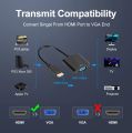 สายแปลงสัญญาณ Hdmi To Vga หัวแปลง Vga หัวแปลง HDMI To VGA Converter (1080P) ตัวแปลงสัญญาณภาพจาก HDMI เป็น VGA / D-PHONE. 