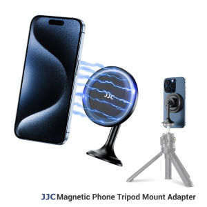 JJC Magnetic Phone Tripod Mount Adapter with Arca Base and 1/4" Screw Hole Compatible with MagSafe60° Tilt iPhone Tripod Holder for iPhone 16 15 14 13 12 Pro Max PlusSelfie Stick Tripod Arca Ball Head