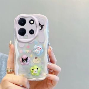 New Casing Infinix Note30 4G 5G Cubic Rainbow Rabbit Cartoon Doll Phone Case Infinix Note 30 5G 4G Lens Protection Shockproof Soft Cover with Flowers Bracelet 2023