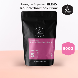 HEXAGON ROASTERY - Round-The-Clock Brew  of [ Superior Roasted Coffee Beans - Blended ] | Kopi Arabica