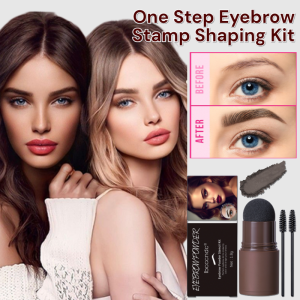 One Step Eyebrow Stamp Head-Mounted Eyebrow Card + Stamp Eyebrow Powder Set Waterproof Eyebrow Stamp Shaping Kit