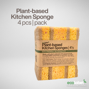Eco-friendly Kitchen Sponge 4pcs dishwashing Biodegradable Compostable Sustainable Natural Plant-based Wood Pulp