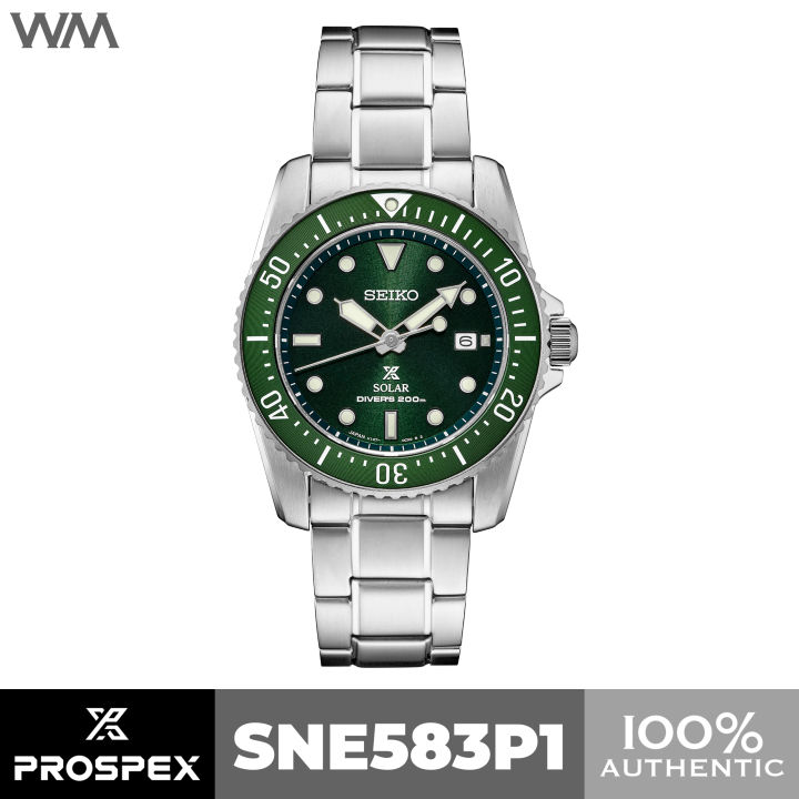 Seiko Prospex Solar Green Dial Baby Hulk Stainless Steel Watch