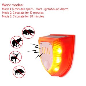 Loud 129db Solar Alarm Sensor Dog Barking Home Outdoor Security Siren Alarm for Animals Motion Sensor Sound & Light Strobe Alarm alarm rumah 太阳能警报器