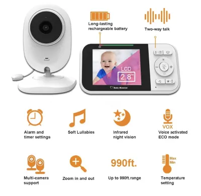 ส่งจากไทย กล้อง SP880 Wireless Baby Monitor Wifi กล้อง 2.4 นิ้ว LCD Digital Baby Sleeping Monitor กล้อง Night Vision