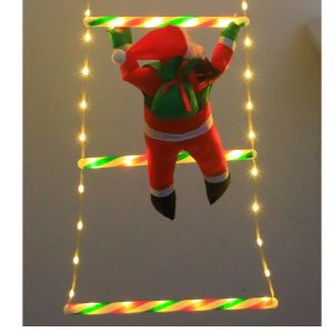 Lucky Star.my 8 Stairs Santa Claus Climbing Ladder LED String Lights Waterproof USB Powered Warm/White Xmas Decor Indoor Outdoor Home