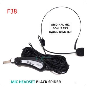 F38 ORIGINAL BLACK SPIDER BLACKSPIDER MIC KABEL 10 METER BANDO MIK CABLE HEADSET PROFESIONAL NECK