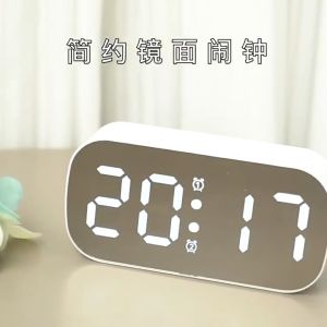 LED Multi-functional Mirror Digital clock Creative Mirror Clock Multi-functional Alarm Clock