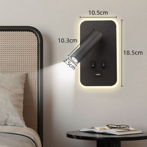 Led Reading Wall lamp 13W 2 Colors Warm White Desk Lamps 350 Degree Rotation Adjustable Wall Light USB Charger Atmosphere Night Lights