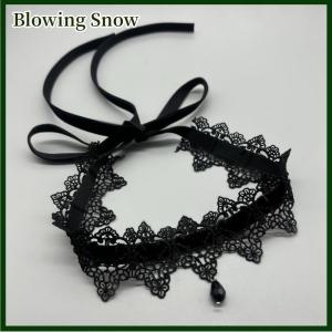 Blowing ใหม่สร้อยคอดอกไม้ลูกไม้เซ็กซี่สำหรับผู้หญิงโกธิคคำมะหยี่ Punk Punk Choker สีดำ waterdrop pendent สร้อยคอเครื่องประดับสายคล้องโบว์