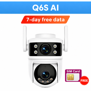 YOOSEE Q6S Dual Lens AI Camera 4MP Two-way voice Panoramic night vision IP66 Waterproof 360 Outdoor IP Cam 4K HD 2.4G/5G Wifi CCTV