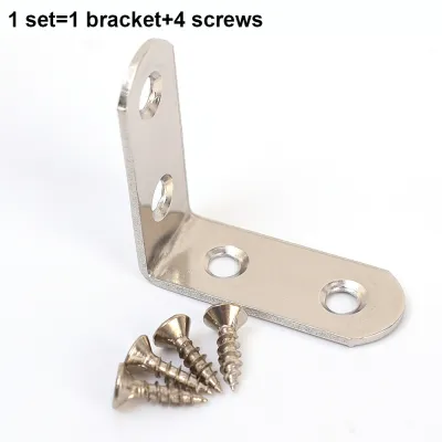 20/50Pcs L Bracket Corner Brace with Screws Stainless Steel L Brackets for Shelves Metal Corner Bracket Small Right Angle Bracket for Wood Furniture Chair Drawer Cabinet