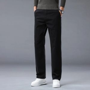 190 Cm Tall Mens Pants Summer Straight Chino Trouser Male Stretch Cotton Office Work Extra Long Leg Length 115 110cm Lengthed2026