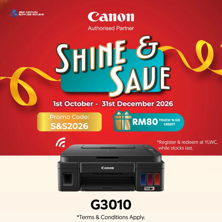 Canon Pixma G3010 Refillable Ink Tank Wireless All In One Printer / Print Scan Copy Wireless / 2years Warranty
