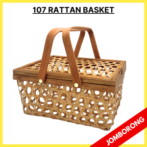 107 RATTAN BASKET FLOWER BOX Weave Rattan Wicker Storage Fruit Rattan Garden Flowerpot Holder Handmade bakul