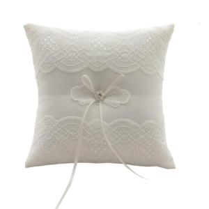 Laces Wedding Rings Pillow Bowknot Pearls Edge Wedding Supply Rings Bearers Pillow Rings Flower Girl