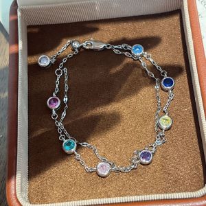 Double-layer Rainbow Bubble Diamond Bracelet Middle-aged Hand Jewelry