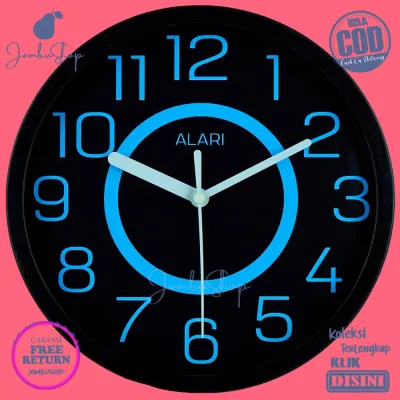 Jam Dinding Quartz Minimalis Blue Alari AL1181 Dekorasi Kamar BestSeller Besar