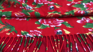 Winter Warm Ethnic Tassels Scarf for Women Northeast Big Flower Scarves Outdoor Activity Shawl Scarf Fashion Accessories