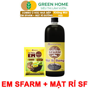 Combo Ủ Rác Nhà Bếp Sfarm GreenHome Em 200g + Mật Ri Đường 1L Ủ Phân Hữu Cơ Nhanh An Toàn Tại Nhà
