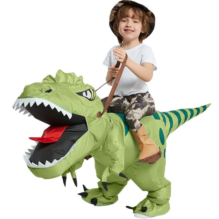 GOOSH Inflatable Dinosaur Costume For Kids - Riding T-Rex Blow Up Halloween Party Costume 5 thumbnail image