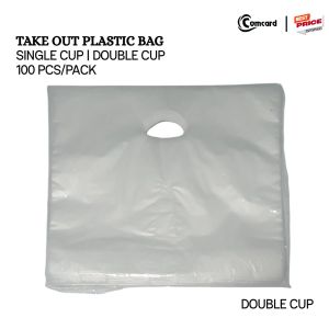 Take-out Plastic Cup Carrier (Single Cup / Double Cup) - 100pcs
