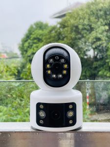 (New 2026 KÈM CHÂN ĐẾ) Camera Wifi YOOSEE Không Dây 2 Mắt Xem 2 Màn Hình Cùng Lúc Xoay 360 Độ Xem Đêm Có Màu Hỗ Trợ Đàm Thoại 2 Chiều