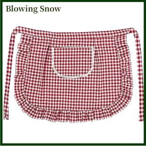 Blowing ผ้ากันเปื้อนทรงสี่เหลี่ยมผ้ากันเปื้อนครึ่งเอววัสดุผ้าฝ้ายกันคราบระบายอากาศได้ดีเสื้อผ้าทำงานทำอาหารที่บ้านอุปกรณ์ในครัว