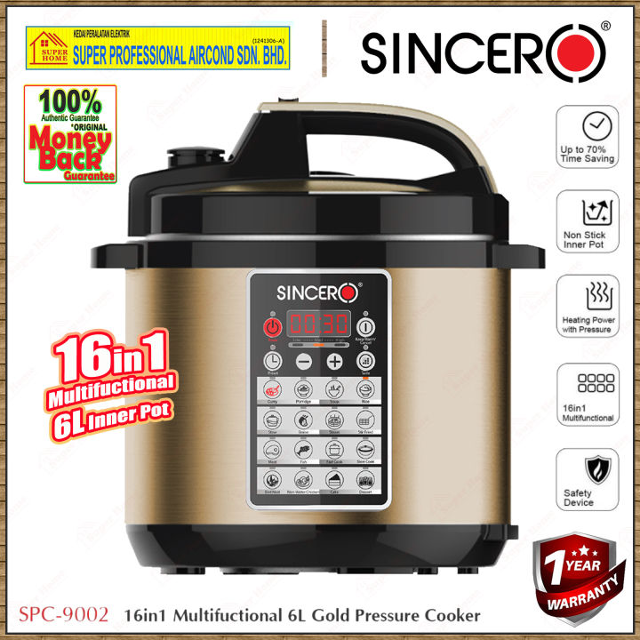 Sincero Pressure Cooker SPC9002 16 in 1 Multifunctional Cooker 6L Lazada