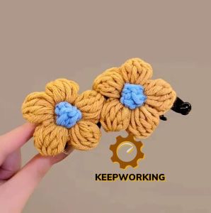 KW SHOP Wool Flower Hair Clip Women Casual Everyday Elegant Banana Clip Gentle Ponytail Vertical Clip