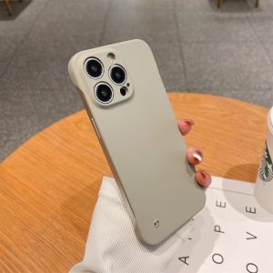 CrashStar Borderless Matte Ultra Thin Hard Shockproof Phone Case For iPhone 15 14 Pro Max Plus 13 12 11 X XR XS Max 7 + 8 Plus Fashion Solid Color Frosted Phone Casing Cooling Slim Cover Shell With Full Cover Camera Protection Hot Sale