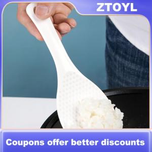 【ZTOYL】 Rice Scoop Stand-up Non-stick Rice Spoon Plastic Rice Cooker Spoon PP Rice Shovel Cooking Spoon Ladle Kitchen Utensils