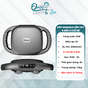 Máy massage cầm tay 6 đầu 9 chế độ giảm mỡ toàn thân 6 đầu mát xa cơ cho người tập GYM giảm đau nhức