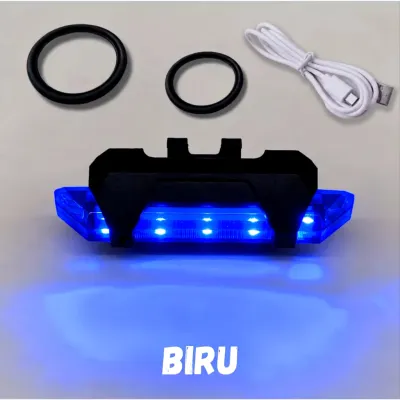 Masterbag - Lampu Sepeda LED USB Rechargeable Anti Air 4 Mode Aksesoris Sepeda Lampu Keamanan Lampu Belakang Tail Light Lampu Keselamatan Sepeda