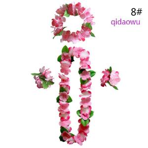 qidaowu 4 Vòng Cổ Vòng Hoa Phong Cách Hawaii hoa trang trí tự làm Đầm dự tiệc lạ mắt